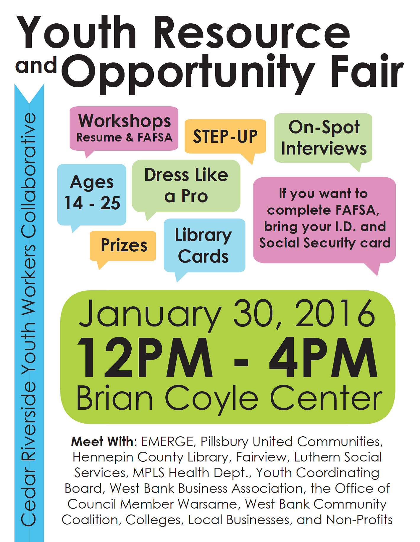 Youth Resource and Opportunity Fair at Brian Coyle Center 01-30-16