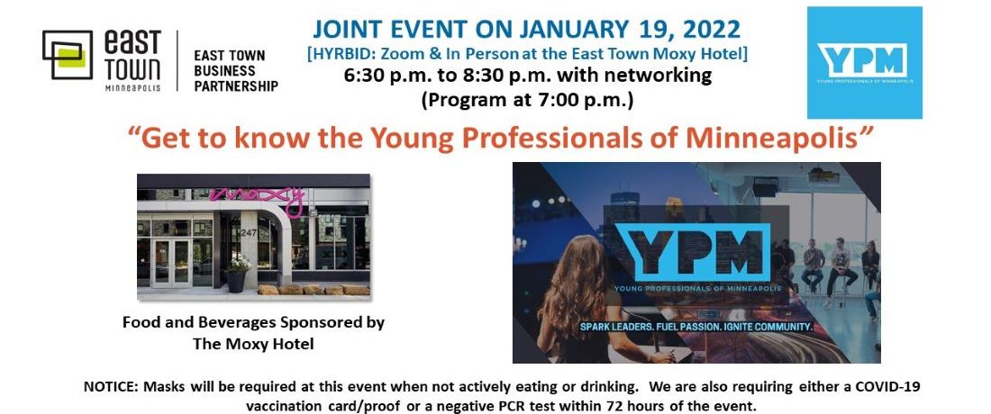 ETBP – Young Professionals of Minneapolis Joint Business Forum on Wednesday, January 19, from 6:30-8:30 pm at the Moxy Hotel